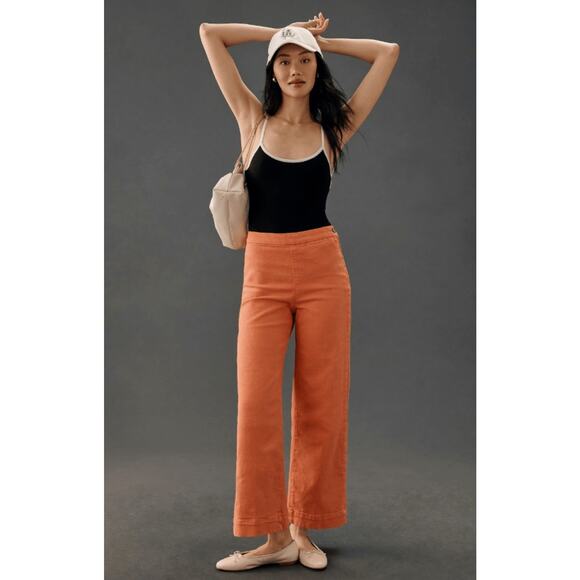 Pilcro The Skipper Side-Zip Crop Wide-Leg Jeans 28 waist NEW - Picture 3 of 3